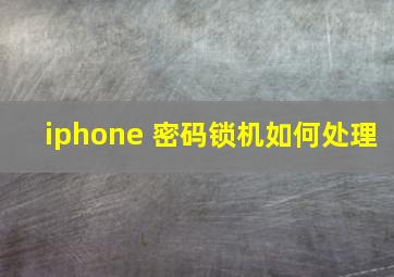 iphone 密码锁机如何处理